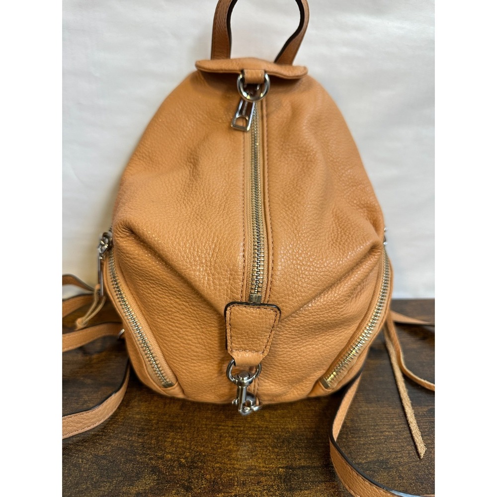 Rebecca Minkoff Backpack Purse Pebbled Leather Silver Hardware Fringe Tassel Bag - Picture 3 of 16